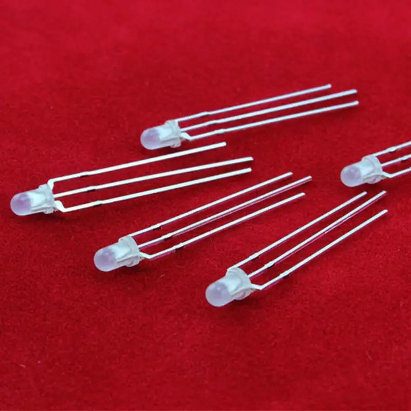 8MM/F8 Grass Hat LED Light Emitting Diode Lamp Bead White with White, Red, Green, Blue, Yellow, and Pink Colors 0.5/0.75W SMD