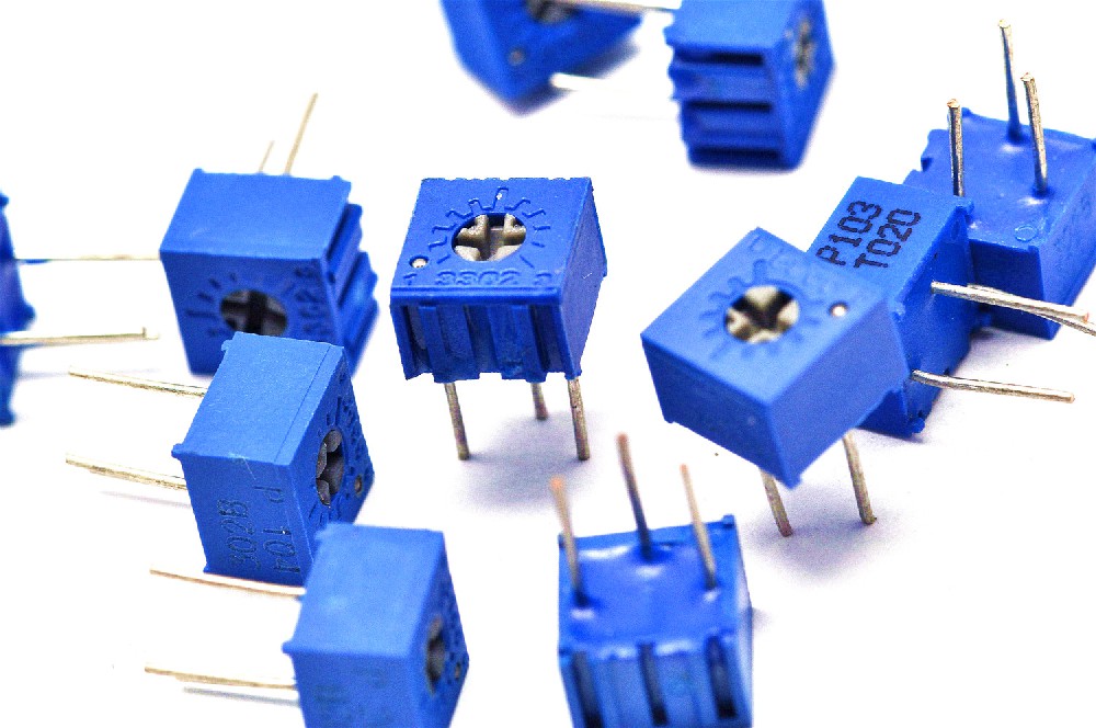 TELESKY horizontal potentiometer 501 500 ohm fine adjustment blue and white adjustable resistor