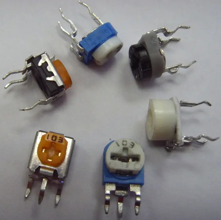 Horizontal blue and white adjustable resistance potentiometer 10K103 1K 2K 1M 100 ohms 500 102 203